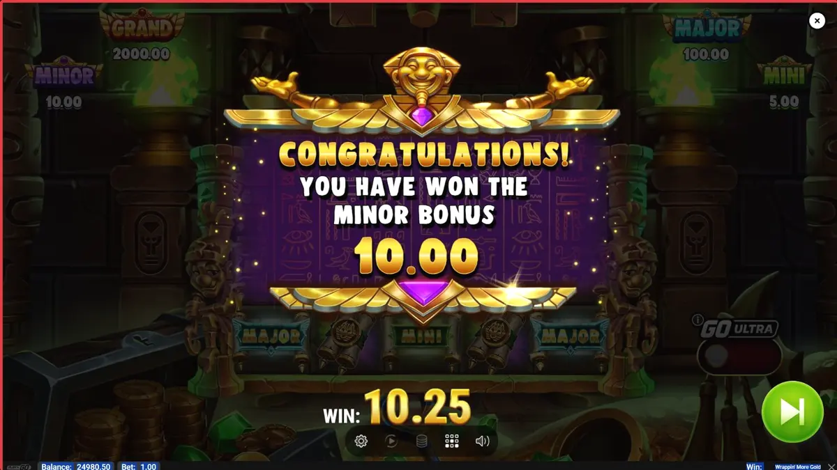 Múmia amigável e tesouros egípcios em Wrappin’ More Gold